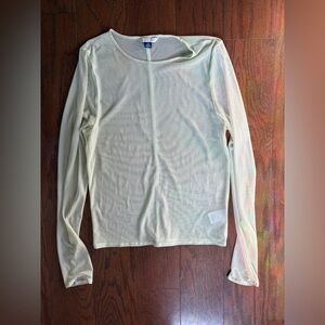 American Eagle Outfitters Sheer Mesh Top in Cream